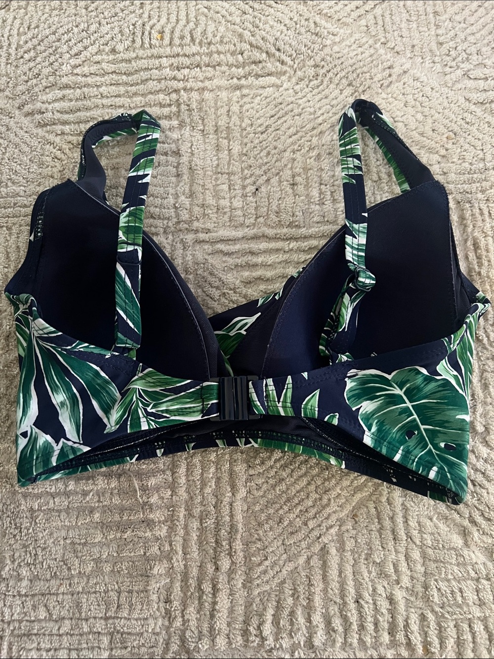 Women’s Nip Tuck Two Piece Green Leaves Tropical Swimsuit - Picture 3 of 7